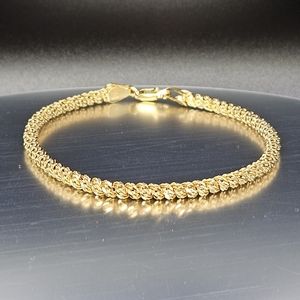 Gold bracelet twisted rope style IBB brand 7-1/4 inch long